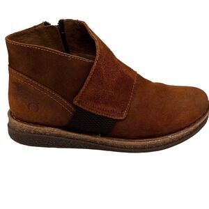 Born Womens 9/40.5 Brown Suede Ankle Boots Side Zip Grunge Cottage Core Festival